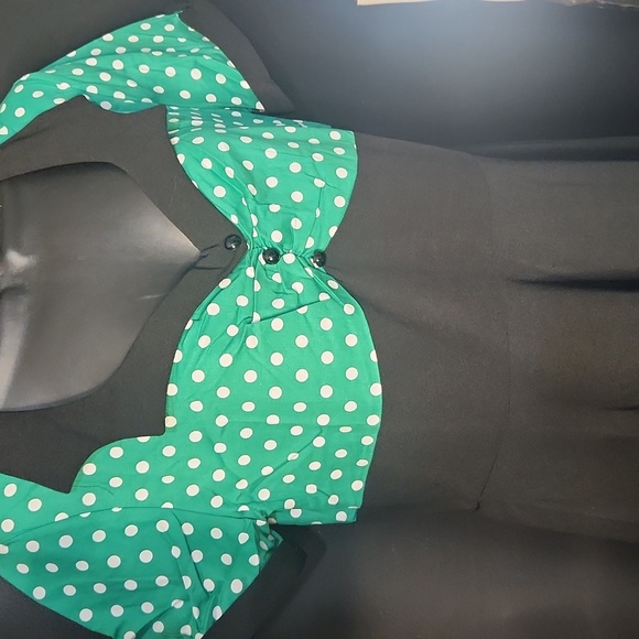 Black Polka Dots Swing 1950s Dress - Picture 6 of 6
